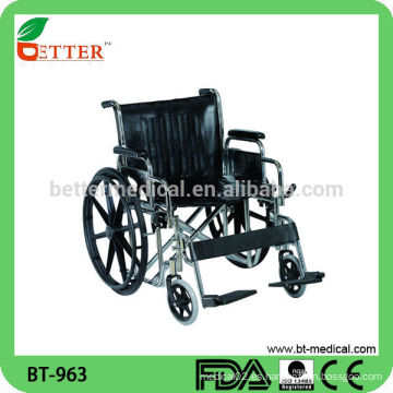 Estilo moderno Extra Wide Cuero silla de ruedas